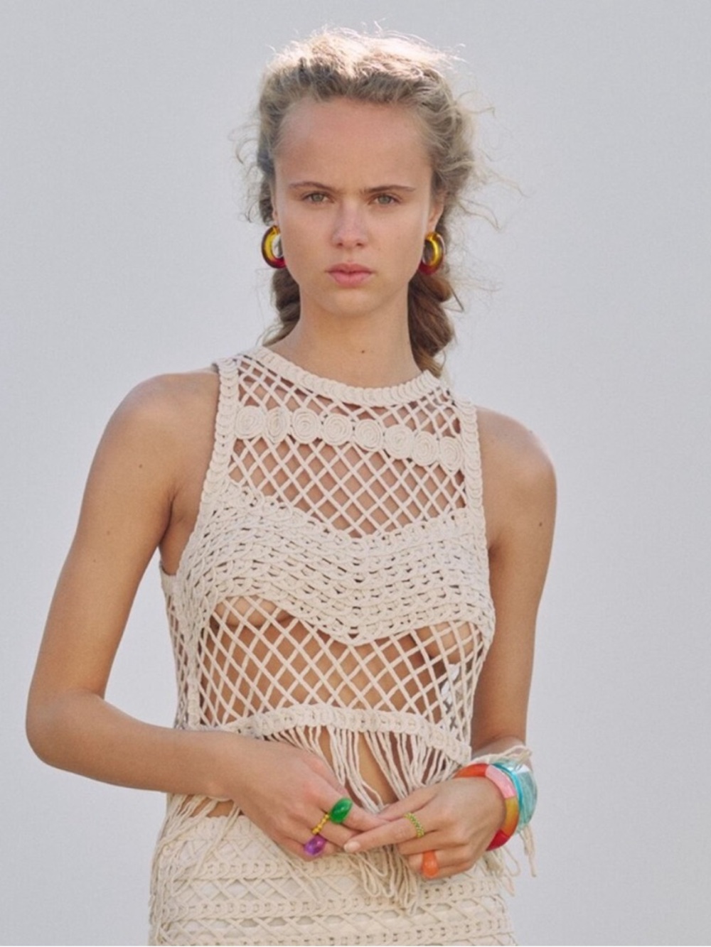 Zara Crochet Fringe Tank